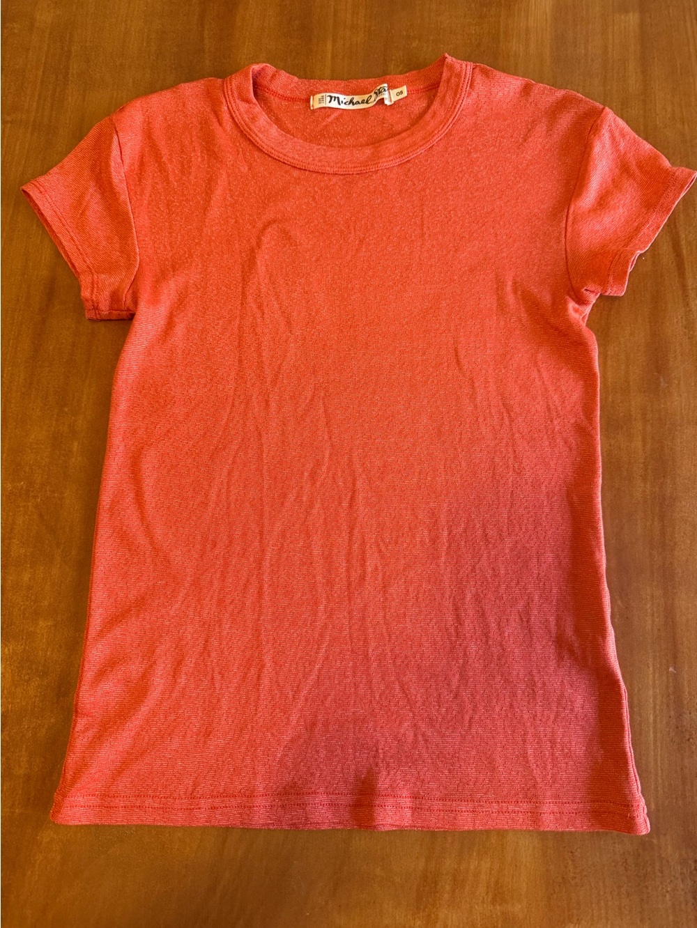 Michael Stars Coral-Red Short Sleeve Women’s Tee